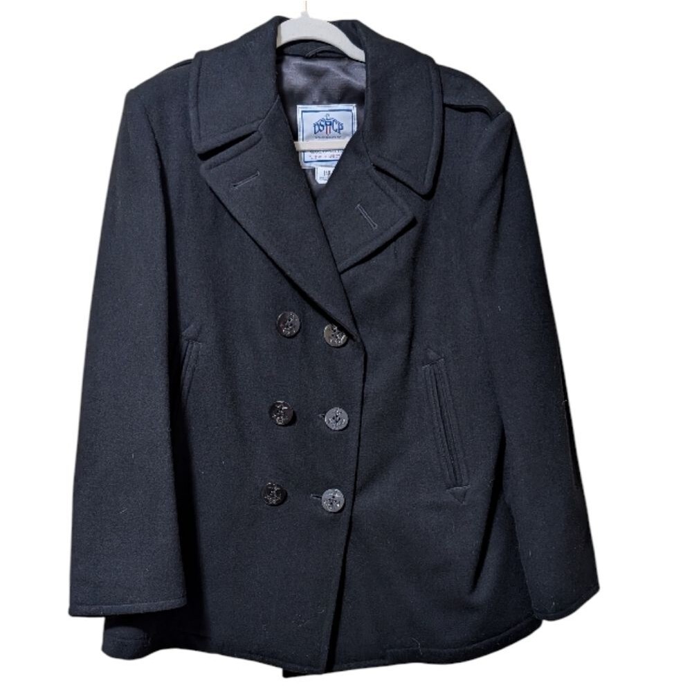 DSCP Quarterdeck Collection Wool peacoat black Womens size 14R Nautical Preppy